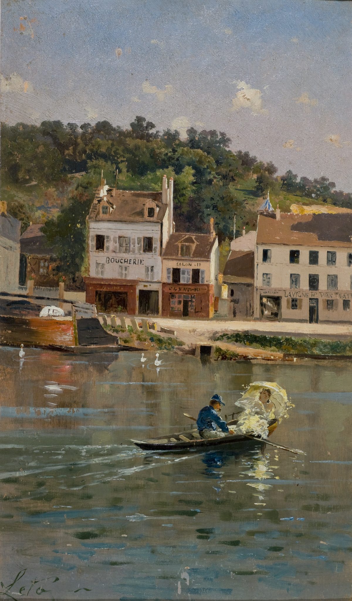 Antonino Leto, Senna a Bougival, 1878 circa
