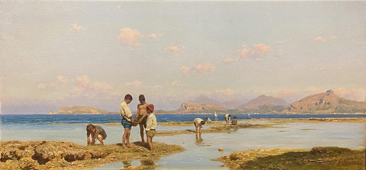 Francesco Lojacono, Pescatori di telline, 1886 circa