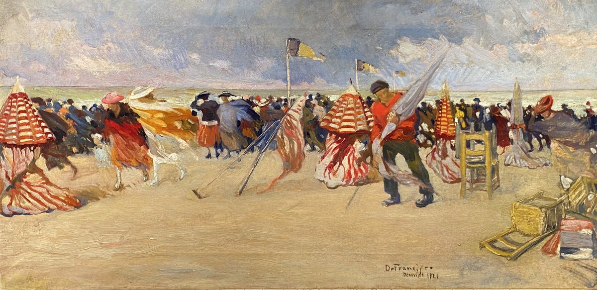 Pietro De Francisco, Colpo di vento nella spiaggia di Deauville, 1921