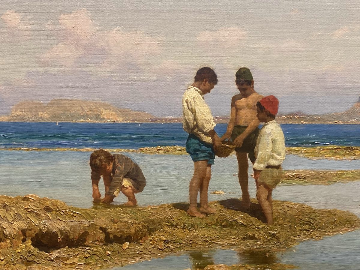 Francesco Lojacono, Pescatori di telline, dettaglio