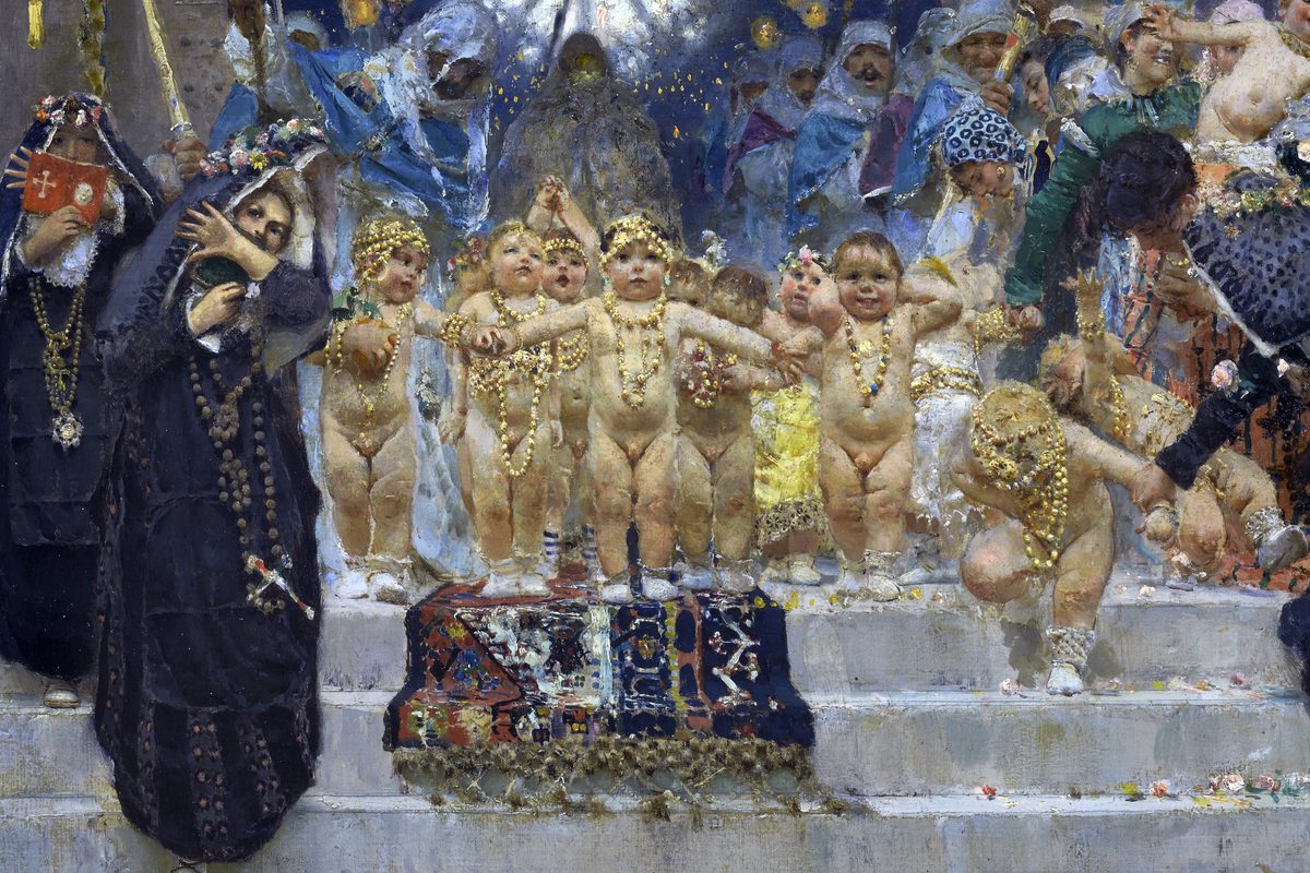 Francesco Paolo Michetti, La processione del Corpus Domini a Chieti, dettaglio